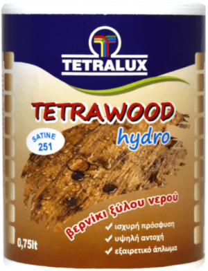 Tetrawood Hydro Βερνίκι Ξύλου Νερού, Άχρωμο, 2,5lt/δοχείο