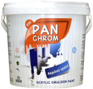 Pan chrom Ακρυλικό Χρώμα, Λευκό Ρ, 9lt/δοχείο 