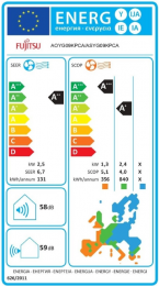 FUJITSU KP09 ENERGY LABEL